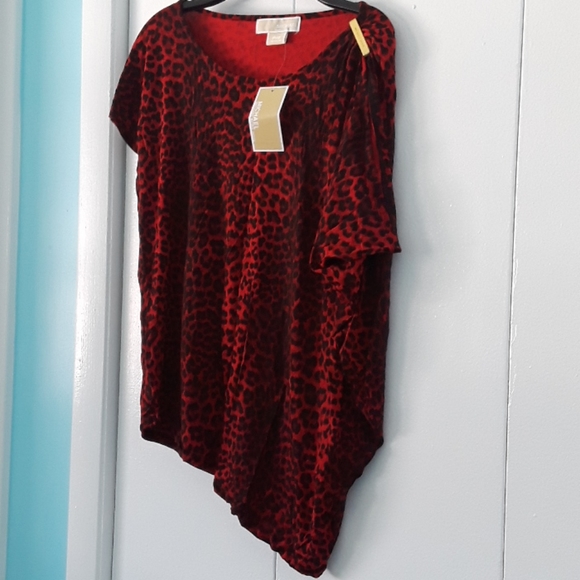 Michael Kors Top leopard print asimetric brand new gold detail on one shoulder - Picture 3 of 4